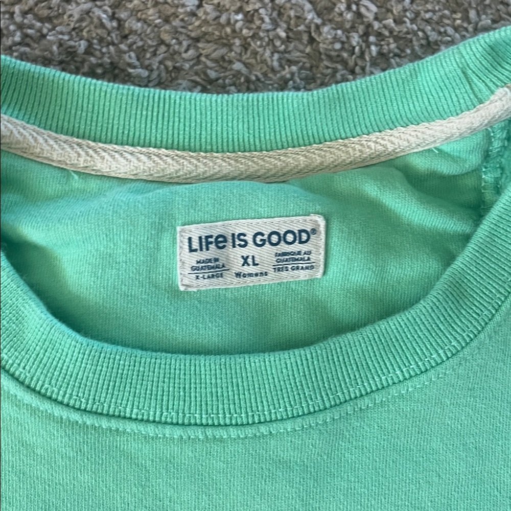 Life Is Good Mint Green Let It Snow Grinch Sweatshirt - Picture 2 of 5